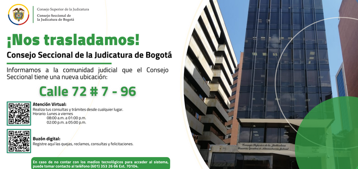 El Consejo Seccional de la Judicatura de Bogotá se trasladó a la calle 72